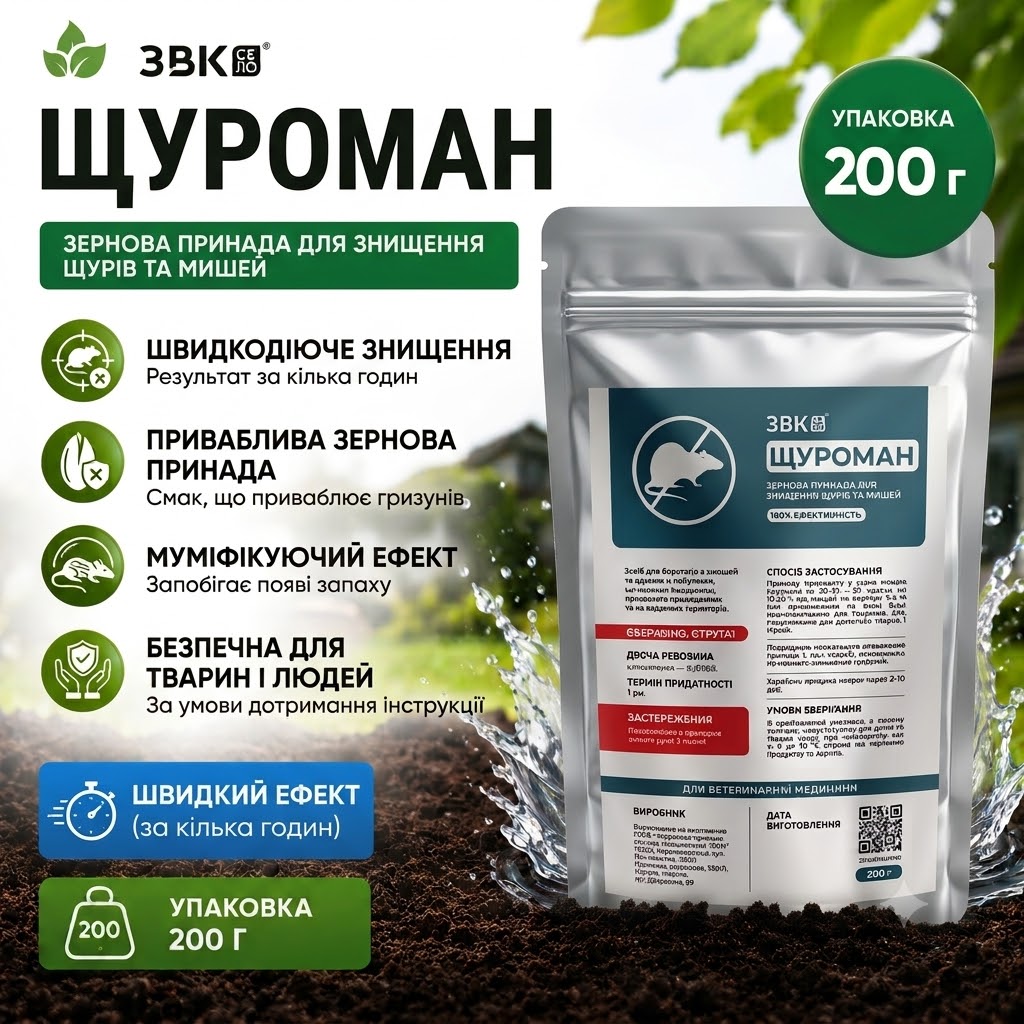 Засіб від гризунів Щуроман